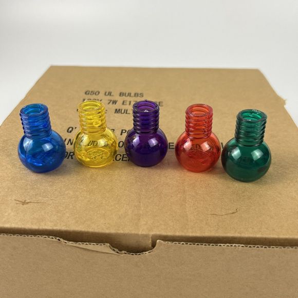 Vtg String Light Covers Plastic Multicolor Threaded 40Ct - Picture 2 of 3